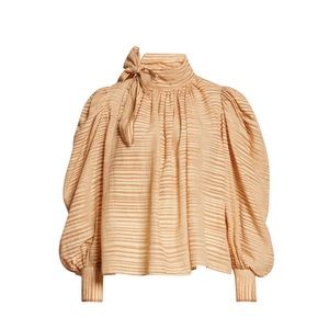 Ulla Johnson Petra Tie Neck Puff Sleeve Blouse